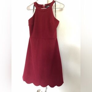 Lulu’s mama cuts red burgundy halter skater mini dress women’s size L